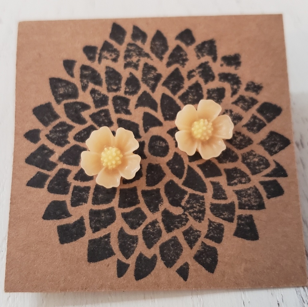 Peach Flower Earrings
